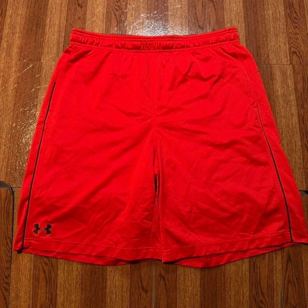 Under Armour Red Retro Tech Sportswear Running Train Shorts Large